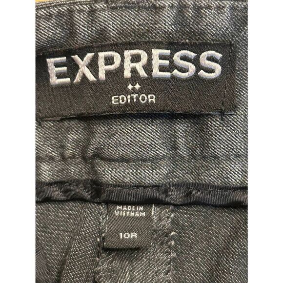 Express Editor Faded Charcoal Gray Zip Up Dress Pant Bootcut Size 10R (8926) - Picture 4 of 8